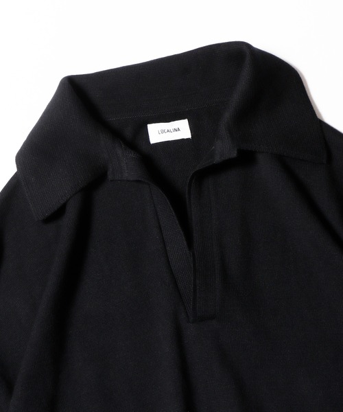 LOCALINA(ロカリナ)の「LOCALINA/ロカリナ Knit Skipper Vネックプルオーバーニット(ニット/セーター・メンズ・ブラック/グレー・FREE)」の13枚目の写真