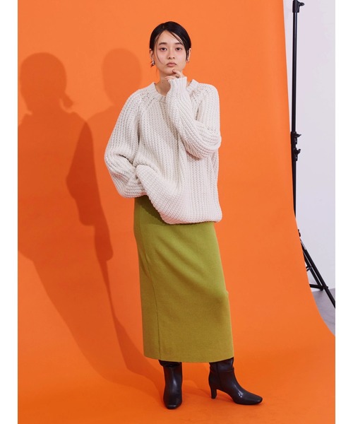 AMERICAN HOLIC（アメリカンホリック）の「ざっくりラグランニットプルオーバー（ニット/セーター・レディース・ネイビー/サックスブルー/イエロー/アイボリー・M/L）」の15枚目の写真