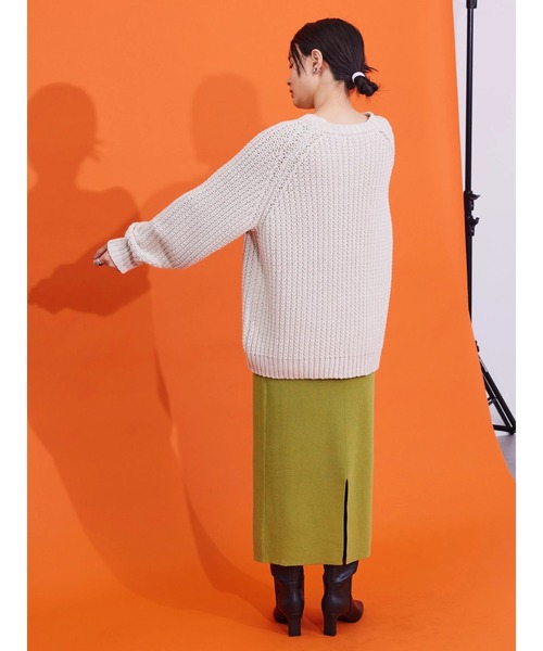 AMERICAN HOLIC（アメリカンホリック）の「ざっくりラグランニットプルオーバー（ニット/セーター・レディース・ネイビー/サックスブルー/イエロー/アイボリー・M/L）」の17枚目の写真