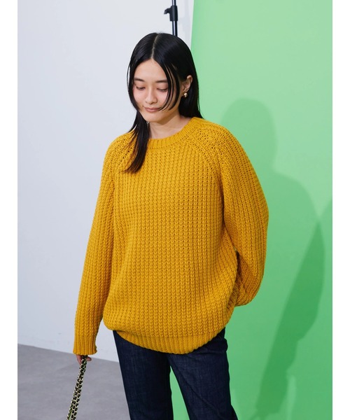 AMERICAN HOLIC（アメリカンホリック）の「ざっくりラグランニットプルオーバー（ニット/セーター・レディース・ネイビー/サックスブルー/イエロー/アイボリー・M/L）」の18枚目の写真