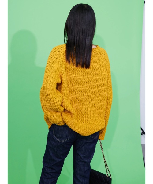 AMERICAN HOLIC（アメリカンホリック）の「ざっくりラグランニットプルオーバー（ニット/セーター・レディース・ネイビー/サックスブルー/イエロー/アイボリー・M/L）」の19枚目の写真