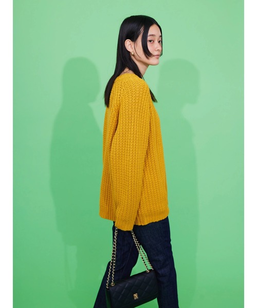 AMERICAN HOLIC（アメリカンホリック）の「ざっくりラグランニットプルオーバー（ニット/セーター・レディース・ネイビー/サックスブルー/イエロー/アイボリー・M/L）」の20枚目の写真