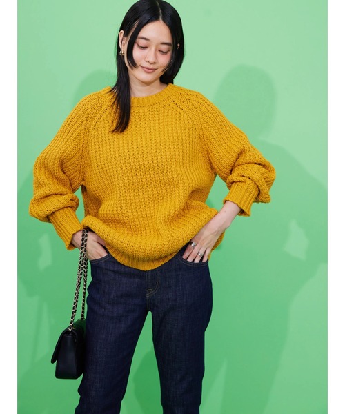 AMERICAN HOLIC（アメリカンホリック）の「ざっくりラグランニットプルオーバー（ニット/セーター・レディース・ネイビー/サックスブルー/イエロー/アイボリー・M/L）」の21枚目の写真