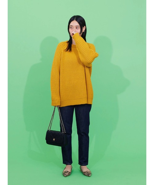 AMERICAN HOLIC（アメリカンホリック）の「ざっくりラグランニットプルオーバー（ニット/セーター・レディース・ネイビー/サックスブルー/イエロー/アイボリー・M/L）」の22枚目の写真