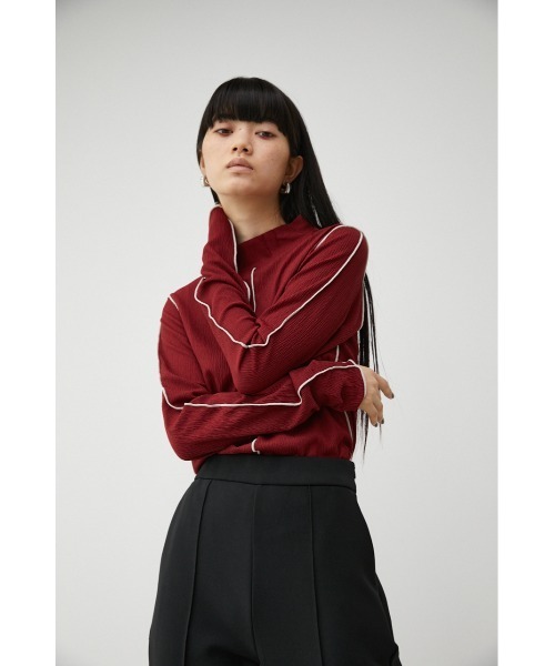 AZUL by moussy（アズールバイマウジー）の「MELLOW SHIRRING TOPS/メロウシャーリングトップス（Tシャツ/カットソー・レディース・ブラック/アイボリー/マジェンタ・SMALL/MEDIUM）」の12枚目の写真