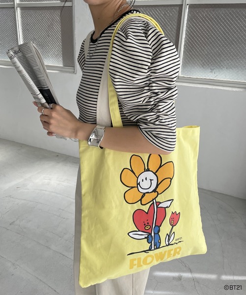 BT21(ビーティーイシビル)の「【BT21】キャラクタートート(トートバッグ・レディース・ピンク/イエロー/オレンジ/ミント/ブルー・FREE)」の9枚目の写真