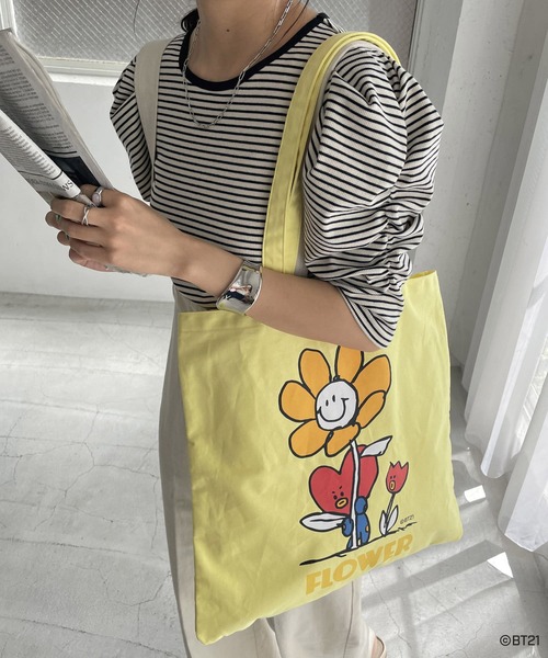 BT21(ビーティーイシビル)の「【BT21】キャラクタートート(トートバッグ・レディース・ピンク/イエロー/オレンジ/ミント/ブルー・FREE)」の10枚目の写真