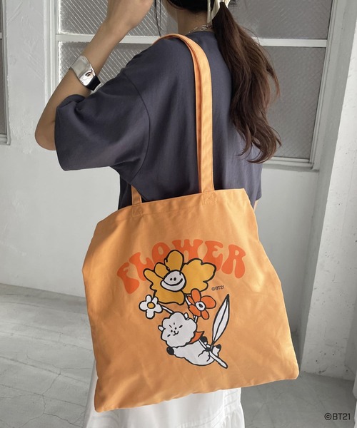 BT21(ビーティーイシビル)の「【BT21】キャラクタートート(トートバッグ・レディース・ピンク/イエロー/オレンジ/ミント/ブルー・FREE)」の17枚目の写真