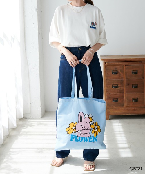 BT21(ビーティーイシビル)の「【BT21】キャラクタートート(トートバッグ・レディース・ピンク/イエロー/オレンジ/ミント/ブルー・FREE)」の19枚目の写真