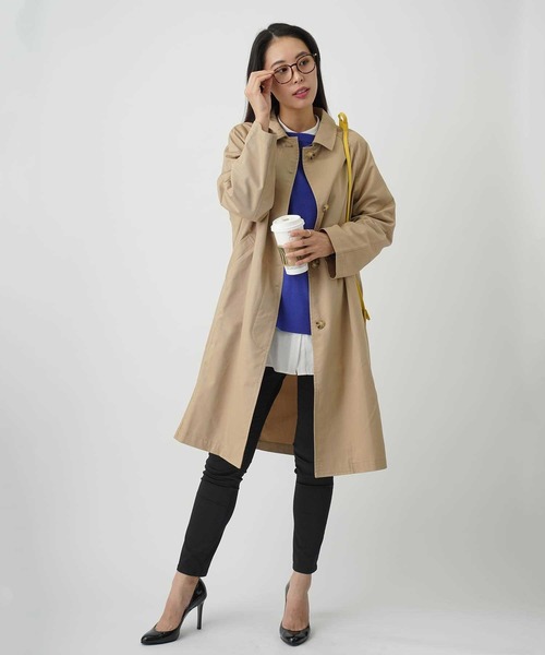 HONEYSUCKLE ROSE(ハニーサックルローズ)の「【HONEYSUCKLE ROSE】ステンカラーコート(ステンカラーコート・レディース・ベージュ/ネイビー・M/L)」の10枚目の写真
