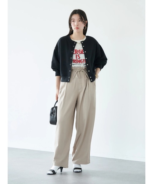 earth music&ecology（アースミュージックアンドエコロジー）の「前後2wayリングスナップカーディガン cardigan（カーディガン/ボレロ・レディース・レッド/ブラック/ブルー/ライトベージュ/グリーン・FREE）」の9枚目の写真