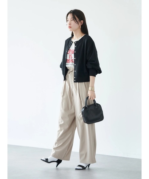 earth music&ecology（アースミュージックアンドエコロジー）の「前後2wayリングスナップカーディガン cardigan（カーディガン/ボレロ・レディース・レッド/ブラック/ブルー/ライトベージュ/グリーン・FREE）」の10枚目の写真