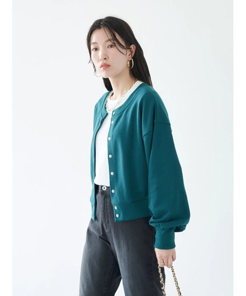 earth music&ecology（アースミュージックアンドエコロジー）の「前後2wayリングスナップカーディガン cardigan（カーディガン/ボレロ・レディース・レッド/ブラック/ブルー/ライトベージュ/グリーン・FREE）」の13枚目の写真