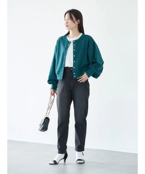 earth music&ecology（アースミュージックアンドエコロジー）の「前後2wayリングスナップカーディガン cardigan（カーディガン/ボレロ・レディース・レッド/ブラック/ブルー/ライトベージュ/グリーン・FREE）」の18枚目の写真