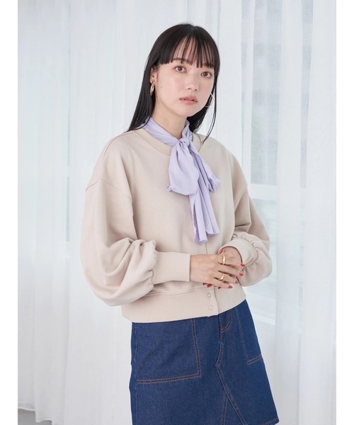 earth music&ecology（アースミュージックアンドエコロジー）の「前後2wayリングスナップカーディガン cardigan（カーディガン/ボレロ・レディース・レッド/ブラック/ブルー/ライトベージュ/グリーン・FREE）」の20枚目の写真