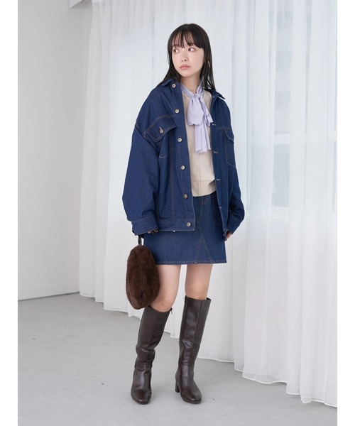 earth music&ecology（アースミュージックアンドエコロジー）の「前後2wayリングスナップカーディガン cardigan（カーディガン/ボレロ・レディース・レッド/ブラック/ブルー/ライトベージュ/グリーン・FREE）」の22枚目の写真