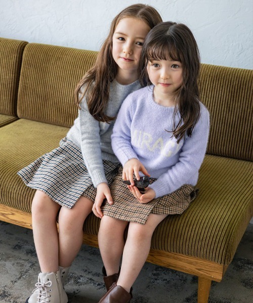 lulpini（ルルピー二）の「[lulpini] ふんわりシャギーロゴニット（ニット/セーター・キッズ・グレー系その他/グリーン系その他/パープル系その他・L/M/S）」の10枚目の写真