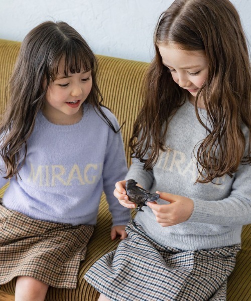 lulpini（ルルピー二）の「[lulpini] ふんわりシャギーロゴニット（ニット/セーター・キッズ・グレー系その他/グリーン系その他/パープル系その他・L/M/S）」の11枚目の写真