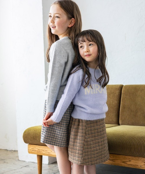 lulpini（ルルピー二）の「[lulpini] ふんわりシャギーロゴニット（ニット/セーター・キッズ・グレー系その他/グリーン系その他/パープル系その他・L/M/S）」の12枚目の写真