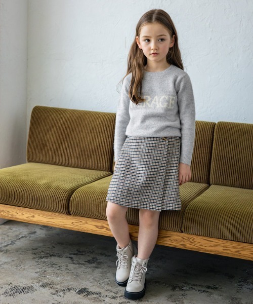 lulpini（ルルピー二）の「[lulpini] ふんわりシャギーロゴニット（ニット/セーター・キッズ・グレー系その他/グリーン系その他/パープル系その他・L/M/S）」の14枚目の写真