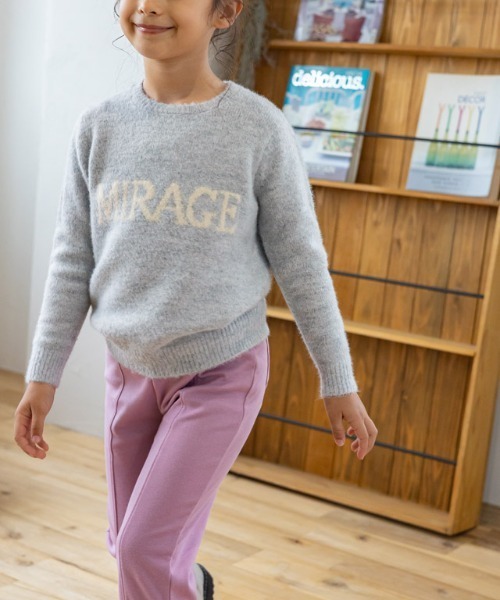 lulpini（ルルピー二）の「[lulpini] ふんわりシャギーロゴニット（ニット/セーター・キッズ・グレー系その他/グリーン系その他/パープル系その他・L/M/S）」の18枚目の写真