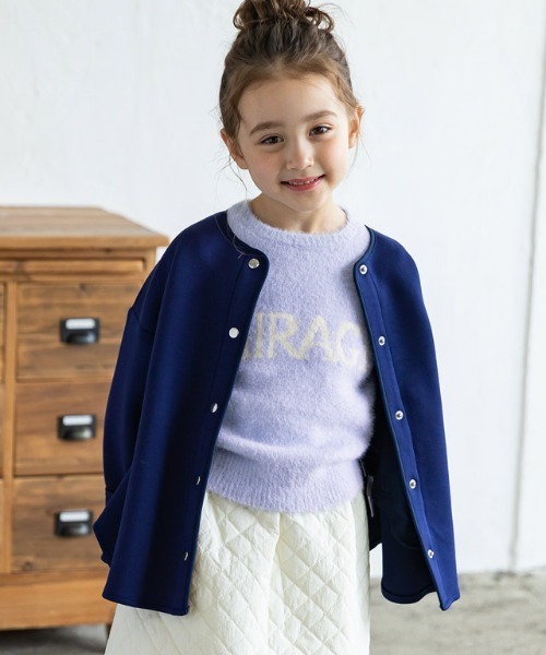 lulpini（ルルピー二）の「[lulpini] ふんわりシャギーロゴニット（ニット/セーター・キッズ・グレー系その他/グリーン系その他/パープル系その他・L/M/S）」の5枚目の写真