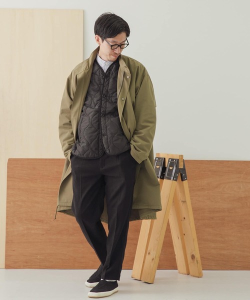ITEMS URBANRESEARCH(アイテムズ アーバンリサーチ)の「瓢箪キルト カラーレス 中綿ライナージャケット(ミリタリージャケット・メンズ・カーキ/ブラック・MEDIUM/LARGE)」の15枚目の写真