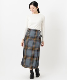 O'NEIL OF DUBLIN オニールオブダブリン ウーステッドウール100% ロングスカート 83cm Wワイドベルト