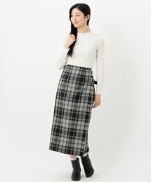 O'NEIL OF DUBLIN オニールオブダブリン ウーステッドウール100% ロングスカート 83cm Wワイドベルト