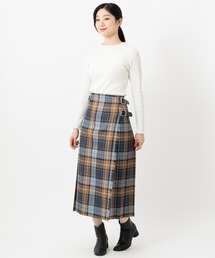 O'NEIL OF DUBLIN オニールオブダブリン ウーステッドウール100％ ロングスカート 83cm Wワイドベルト