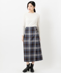 O'NEIL OF DUBLIN オニールオブダブリン ウーステッドウール100% ロングスカート 83cm Wワイドベルト
