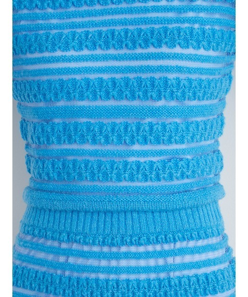 LILY BROWN（リリーブラウン）の「シアーボーダーニットトップス