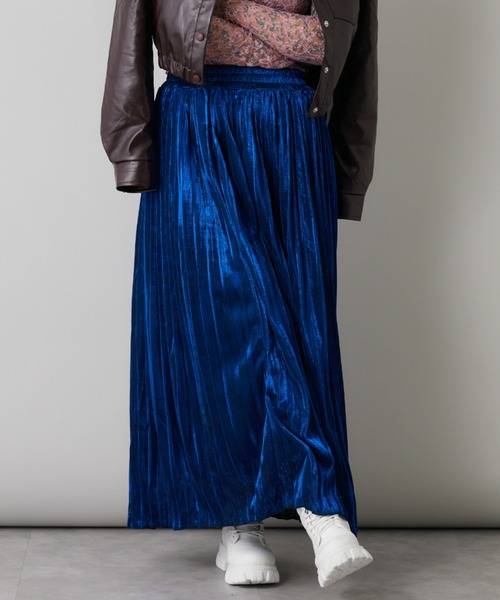 Bloom Closet(ブルームクローゼット)の「シャイニーアコーディオンプリーツスカート(スカート・レディース・ゴールド/シルバー/ブルー/ブラック・MEDIUM/LARGE)」の14枚目の写真