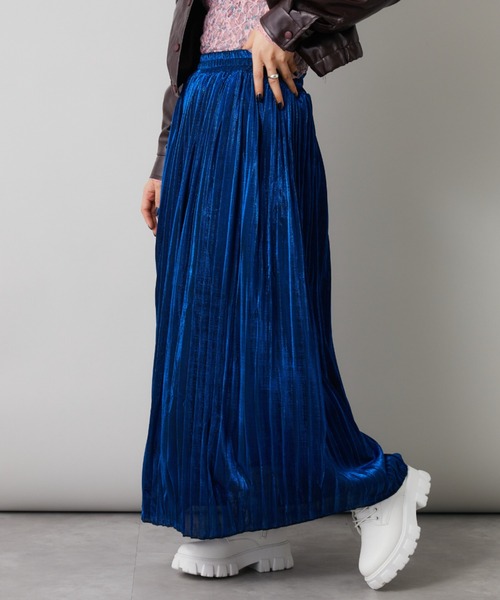 Bloom Closet(ブルームクローゼット)の「シャイニーアコーディオンプリーツスカート(スカート・レディース・ゴールド/シルバー/ブルー/ブラック・MEDIUM/LARGE)」の16枚目の写真