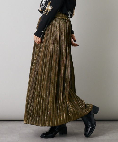 Bloom Closet(ブルームクローゼット)の「シャイニーアコーディオンプリーツスカート(スカート・レディース・ゴールド/シルバー/ブルー/ブラック・MEDIUM/LARGE)」の8枚目の写真