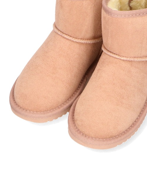 ORiental TRaffic（オリエンタルトラフィック）の「バックリボンムートンブーツK-242（ブーツ・キッズ・ブラック/ベージュ/ピンク・15.0cm/16.0cm/17.0cm/18.0cm/19.0cm/20.0cm）」の5枚目の写真