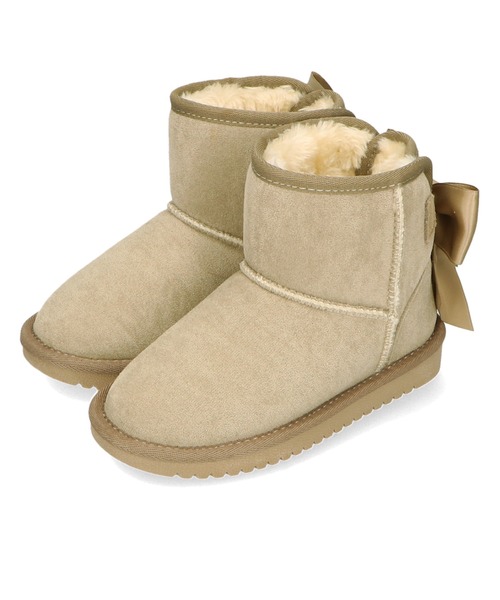 ORiental TRaffic（オリエンタルトラフィック）の「バックリボンムートンブーツK-242（ブーツ・キッズ・ブラック/ベージュ/ピンク・15.0cm/16.0cm/17.0cm/18.0cm/19.0cm/20.0cm）」の13枚目の写真