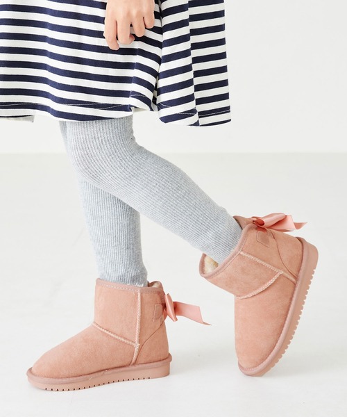 ORiental TRaffic（オリエンタルトラフィック）の「バックリボンムートンブーツK-242（ブーツ・キッズ・ブラック/ベージュ/ピンク・15.0cm/16.0cm/17.0cm/18.0cm/19.0cm/20.0cm）」の19枚目の写真