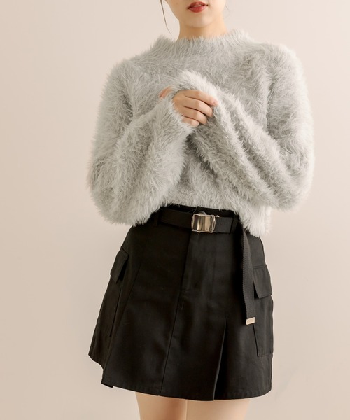 OLIVE des OLIVE（オリーブデオリーブ）の「クロップドシャギーニット