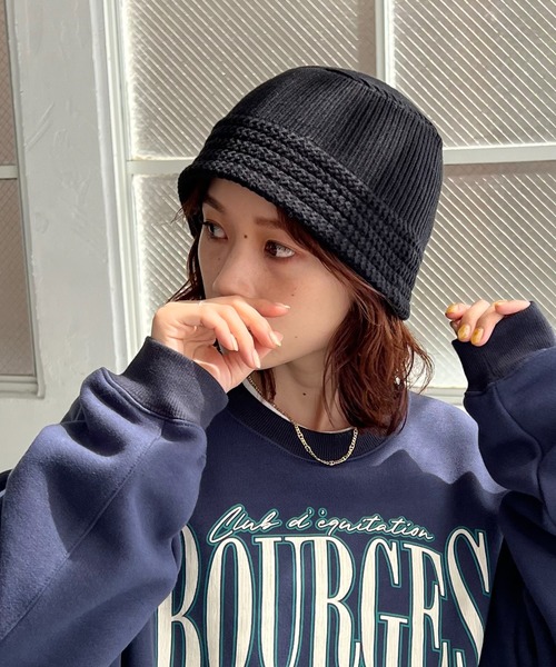 DISCOAT（ディスコート）の「ニットハット（ハット・レディース・ブラック/ベージュ/ネイビー・FREE）」の5枚目の写真