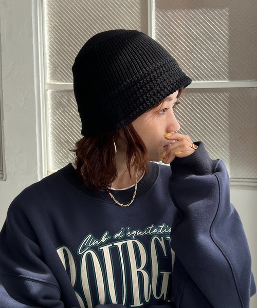 DISCOAT（ディスコート）の「ニットハット（ハット・レディース・ブラック/ベージュ/ネイビー・FREE）」の6枚目の写真