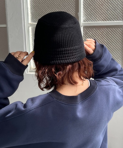 DISCOAT（ディスコート）の「ニットハット（ハット・レディース・ブラック/ベージュ/ネイビー・FREE）」の7枚目の写真