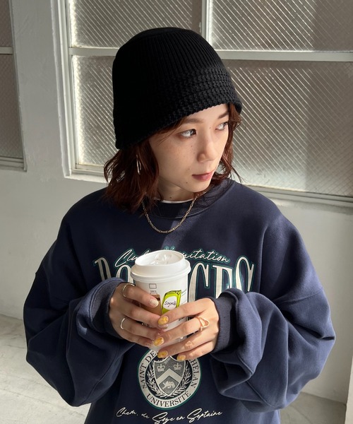 DISCOAT（ディスコート）の「ニットハット（ハット・レディース・ブラック/ベージュ/ネイビー・FREE）」の8枚目の写真