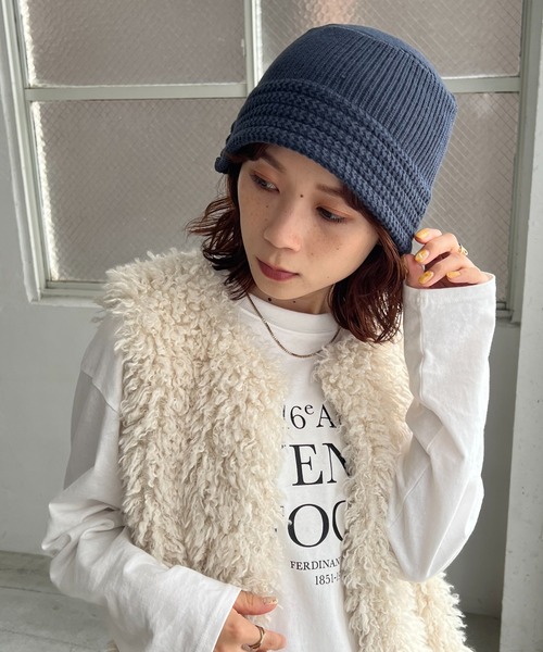 DISCOAT（ディスコート）の「ニットハット（ハット・レディース・ブラック/ベージュ/ネイビー・FREE）」の11枚目の写真