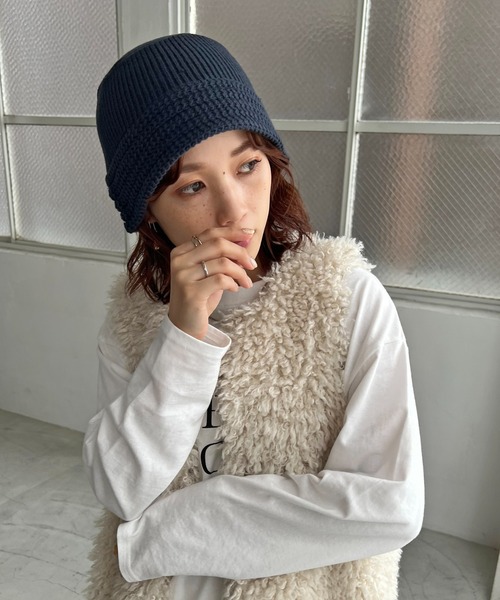 DISCOAT（ディスコート）の「ニットハット（ハット・レディース・ブラック/ベージュ/ネイビー・FREE）」の12枚目の写真