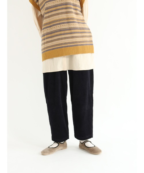 Samansa Mos2（サマンサ モスモス）の「太コーデュロイタックパンツ（その他パンツ・レディース・ピンク/ベージュ/ネイビー/ブラウン・ﾌﾘ-）」の3枚目の写真