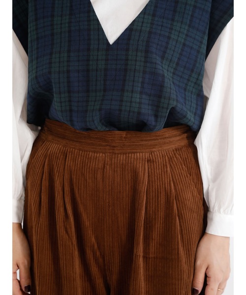Samansa Mos2（サマンサ モスモス）の「太コーデュロイタックパンツ（その他パンツ・レディース・ピンク/ベージュ/ネイビー/ブラウン・ﾌﾘ-）」の13枚目の写真
