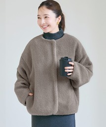 ＼新色登場／ノーカラーボアブルゾン