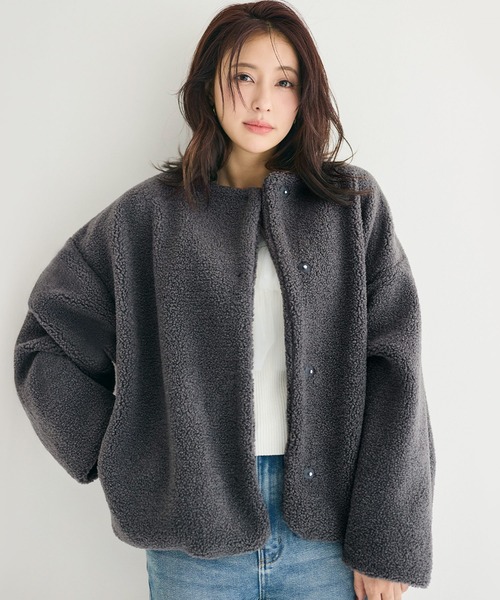 poppy tokyo ゴブラン ボア ブルゾン poppy tokyo(ポピートーキョー) ゴブランボアブルゾン レディース FREE