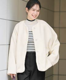 coca（coca）（コカ）の「＼新色登場／ノーカラーボアブルゾン（ブルゾン）」